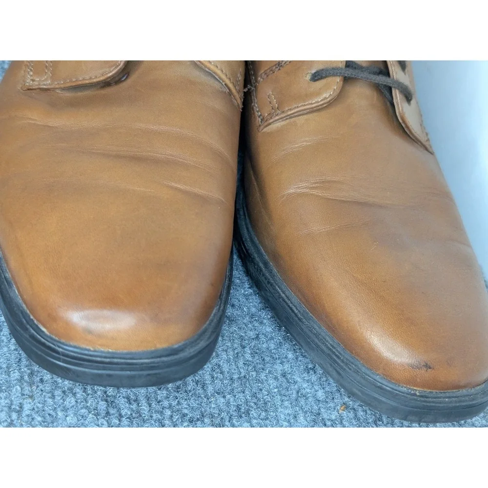 Men's‎ Clarks Whiddon Plain Dress Casual Lace Up Oxford Dark Tan Leather 7.5 W